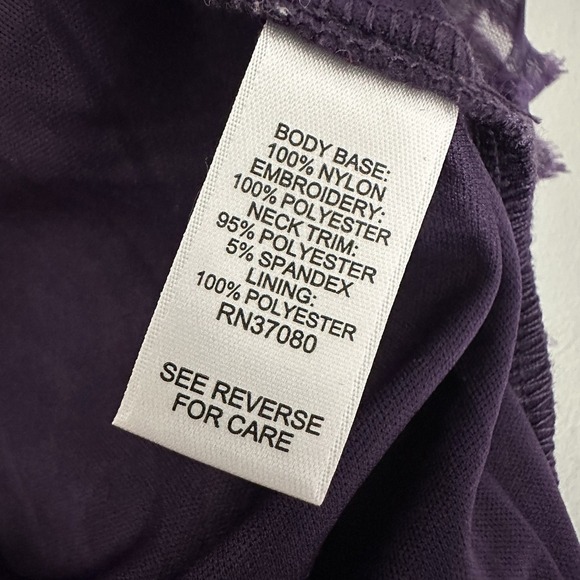 Cato Collection Women Top Plus 14/16W Purple Chiffon Ribbon Tie Whimsigoth Fairy - Picture 10 of 11